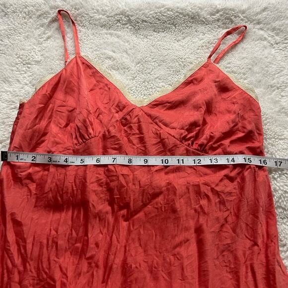 Old Navy Vintage 100% Silk Slip On Lace Lingerie Women’s Peach Embroidered Flora - Picture 4 of 8